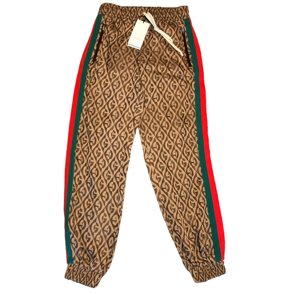Gucci Brown Rhombus Jacquard jogger pants